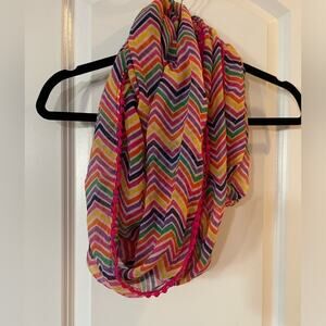 Rainbow chevron print infinity scarf - EUC